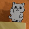 Marcapaginas Gato haciendo Fuck You x4
